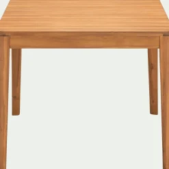Table de jardin carrée en acacia - bois clair (4 places)