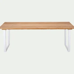 Table de jardin en teck et aluminium - bois clair (8 places)
