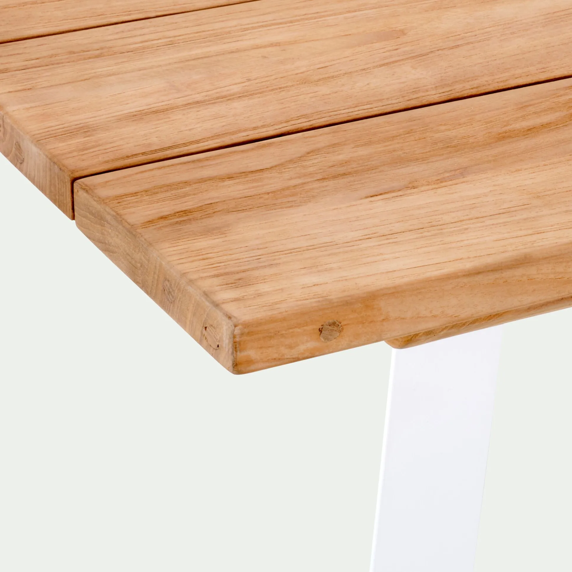 Table de jardin en teck et aluminium - bois clair (8 places)