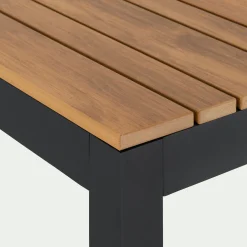 Table de jardin fixe en polywood et aluminium - bois clair (6 places)
