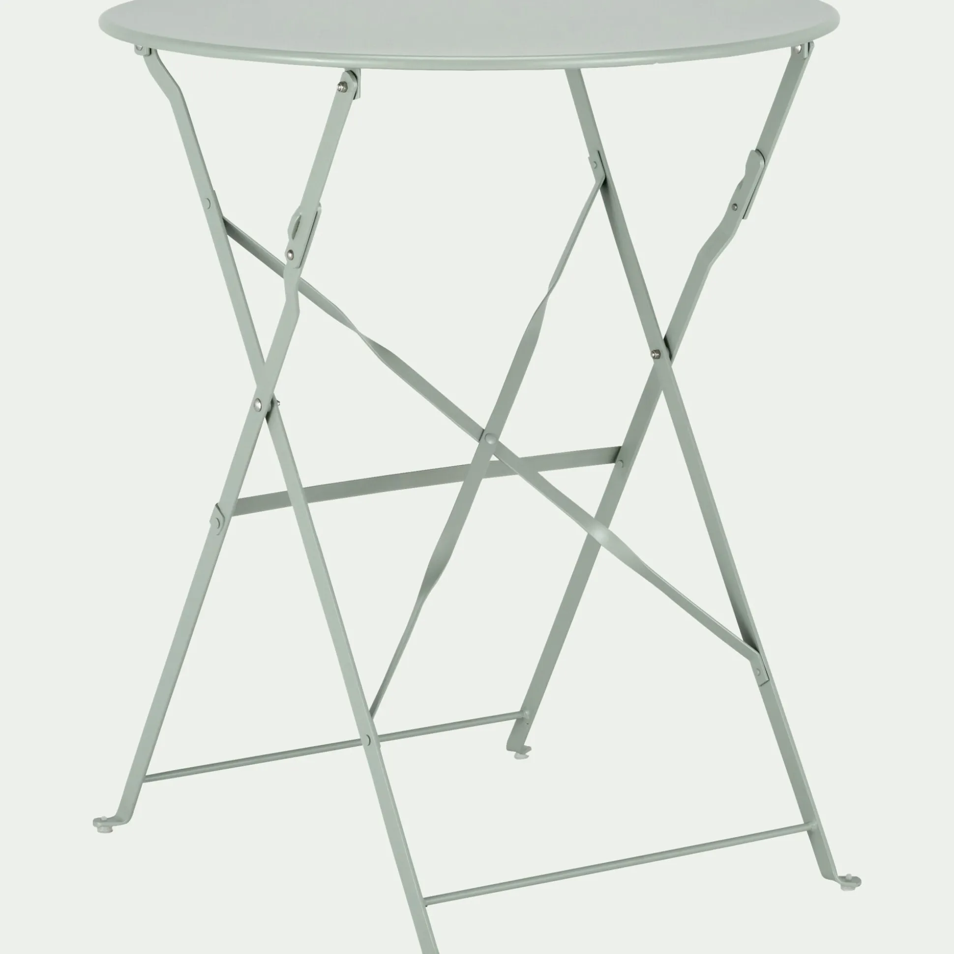 Table de jardin pliante en acier - vert olivier (2 places)