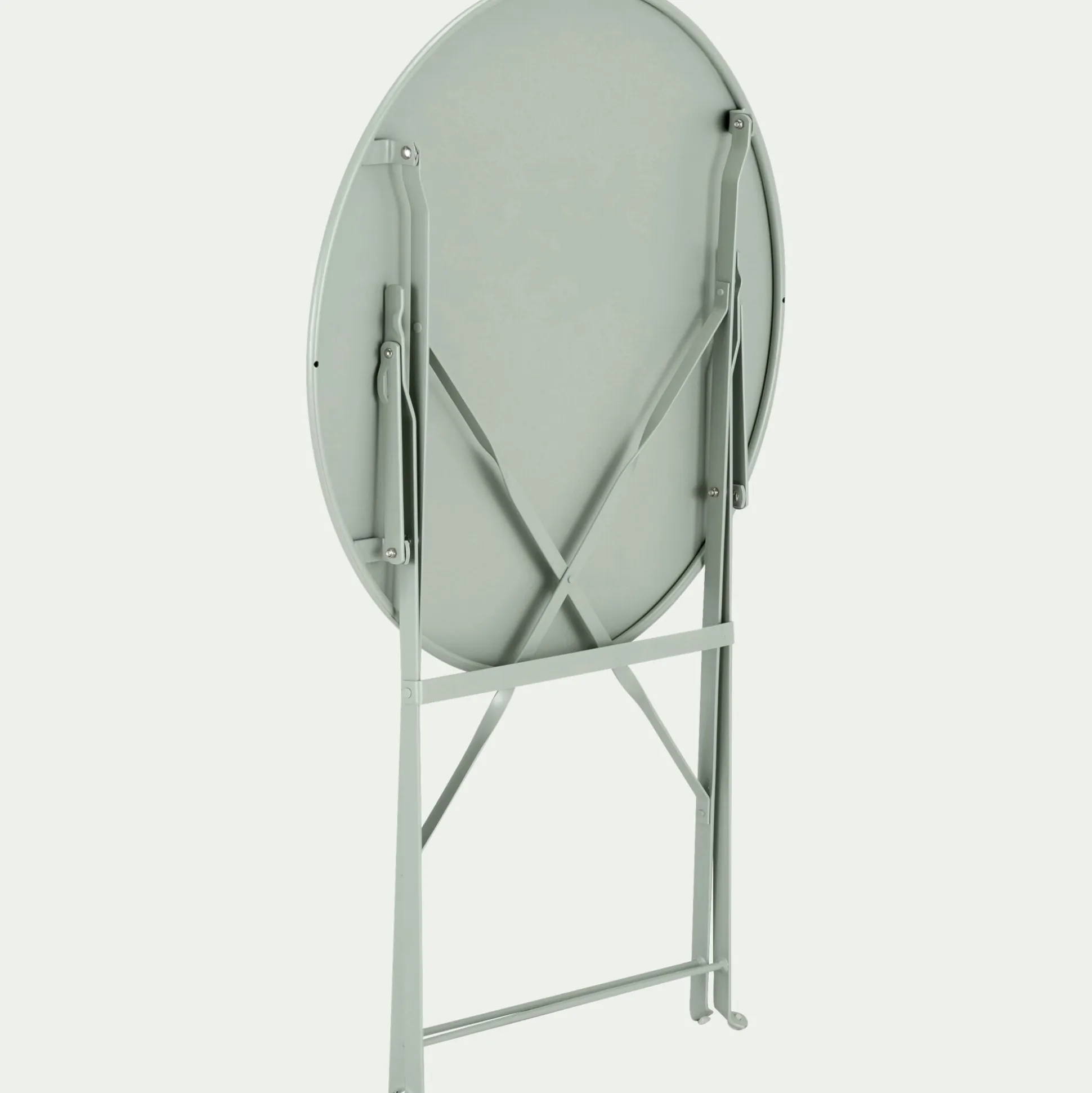 Table de jardin pliante en acier - vert olivier (2 places)