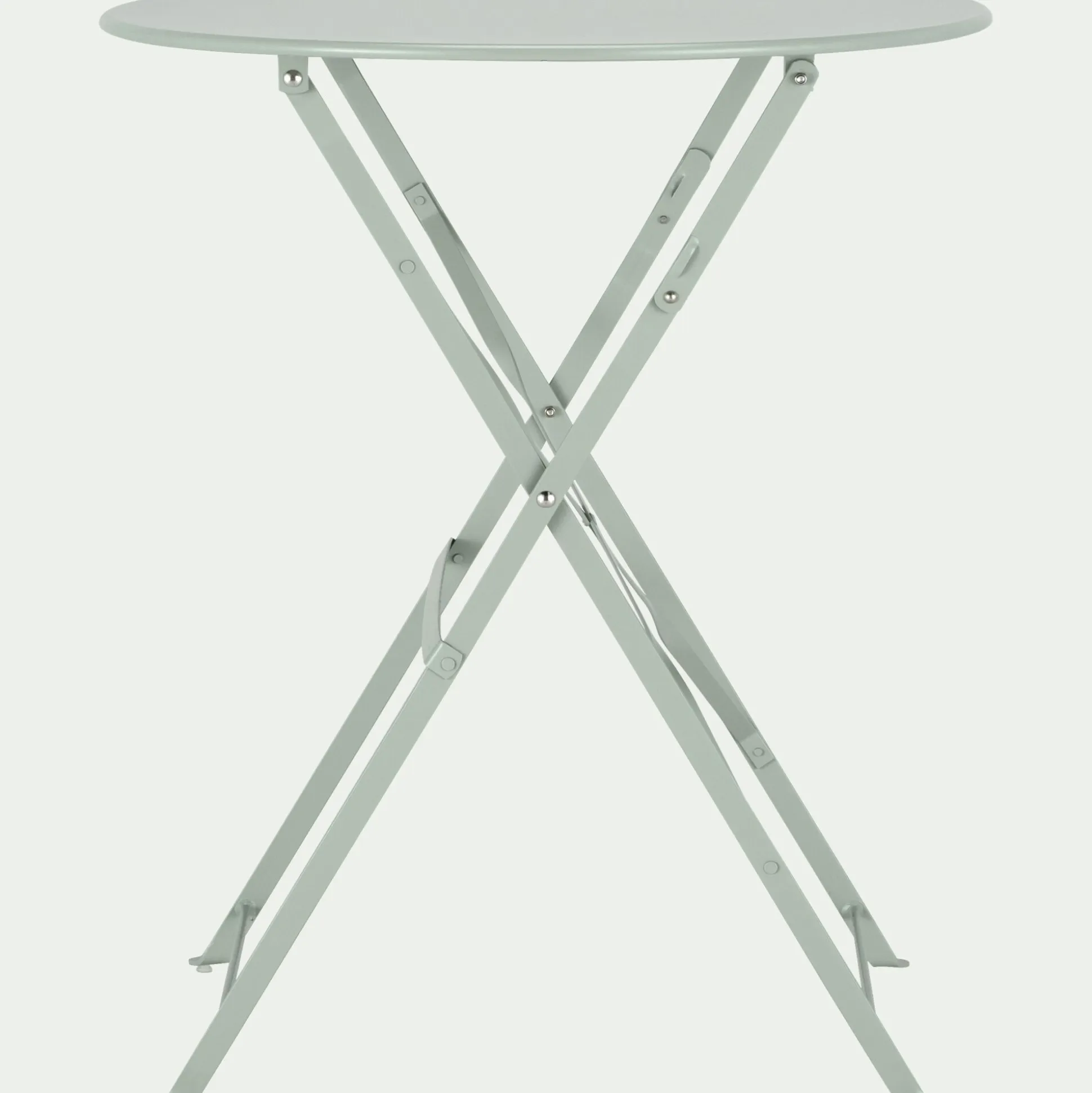 Table de jardin pliante en acier - vert olivier (2 places)