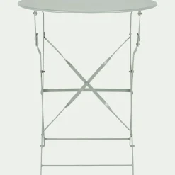 Table de jardin pliante en acier - vert olivier (2 places)