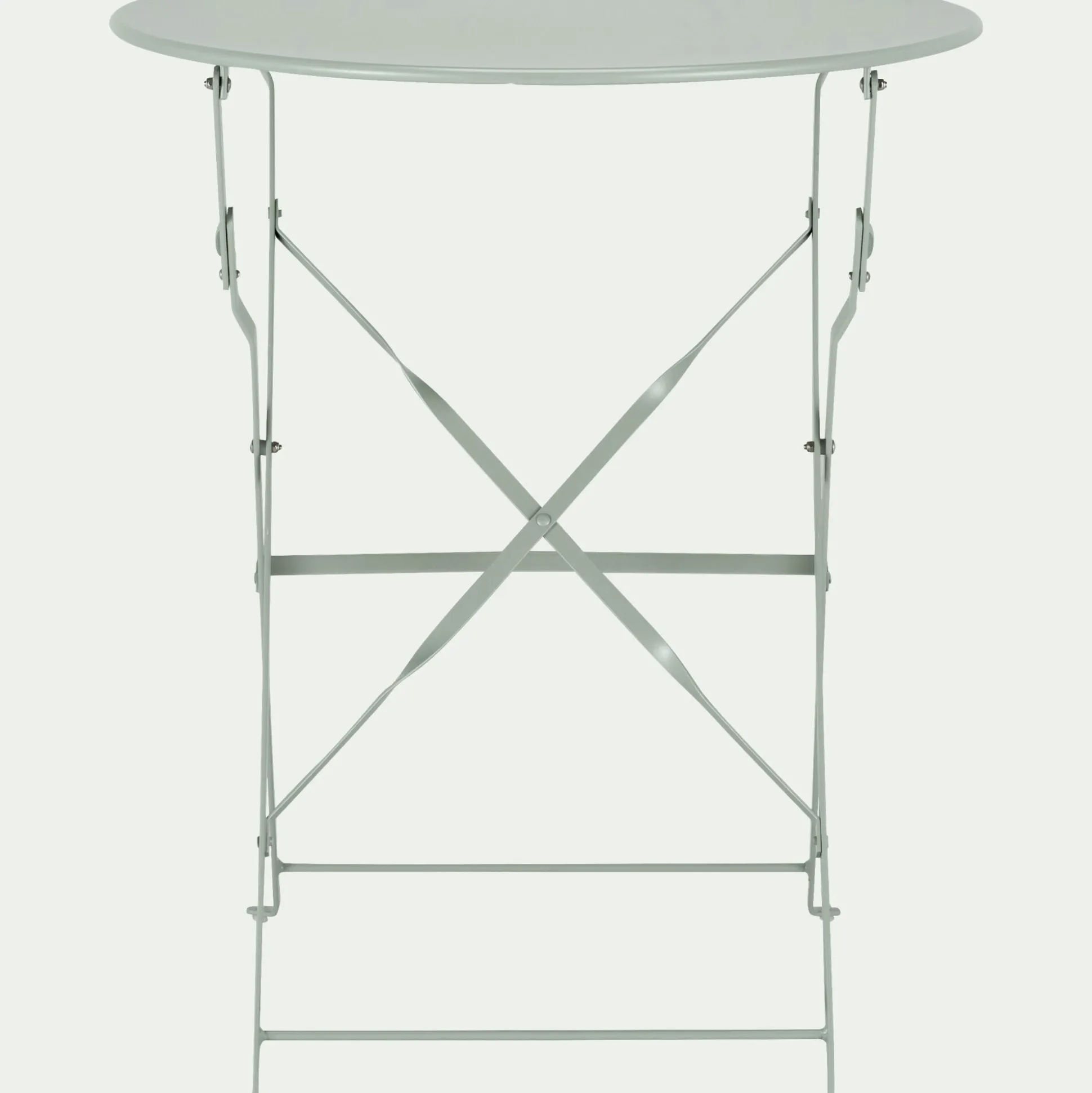 Table de jardin pliante en acier - vert olivier (2 places)