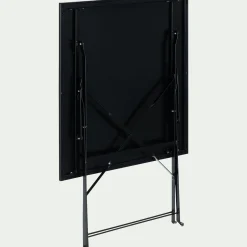 Table de jardin pliante en acier - noir (2 places)