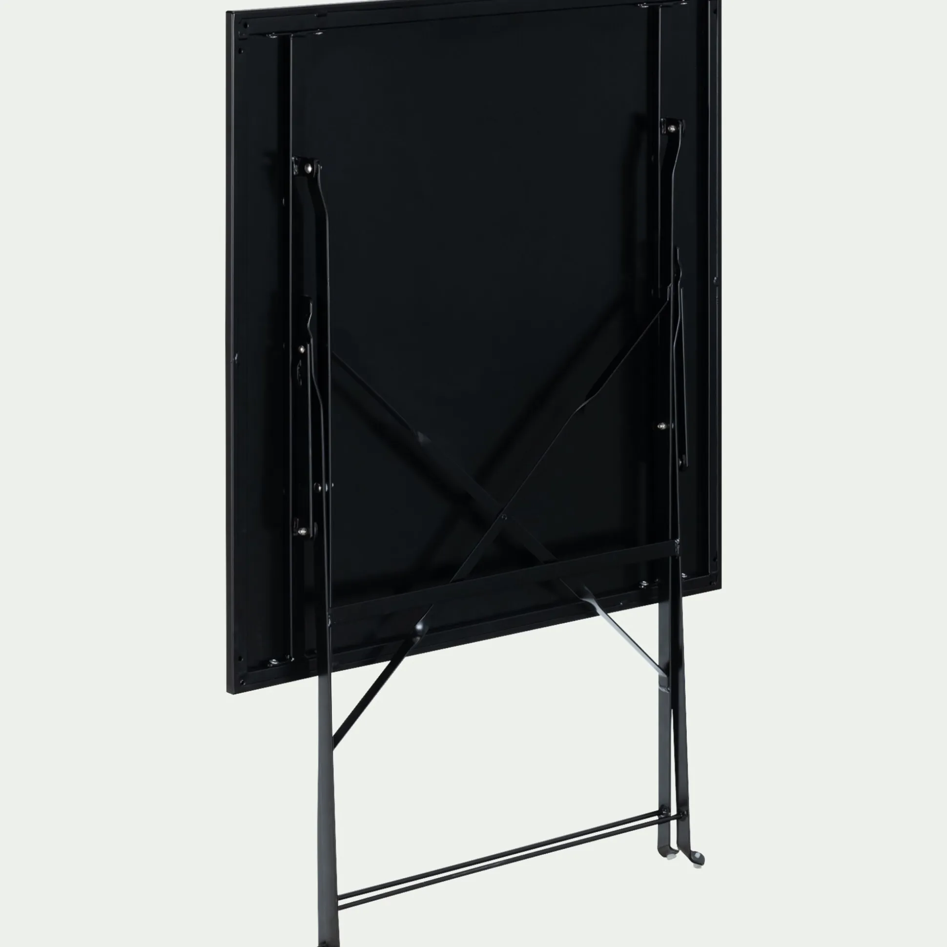 Table de jardin pliante en acier - noir (2 places)