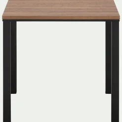 Table de repas carrée effet chêne - bois foncé (4 places)