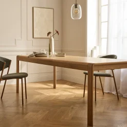 Table de repas extensible en chêne - bois clair (10 à 12 places)