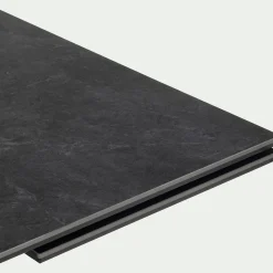 Table de repas extensible en céramique et verre trempé - noir (6 à 10 places)
