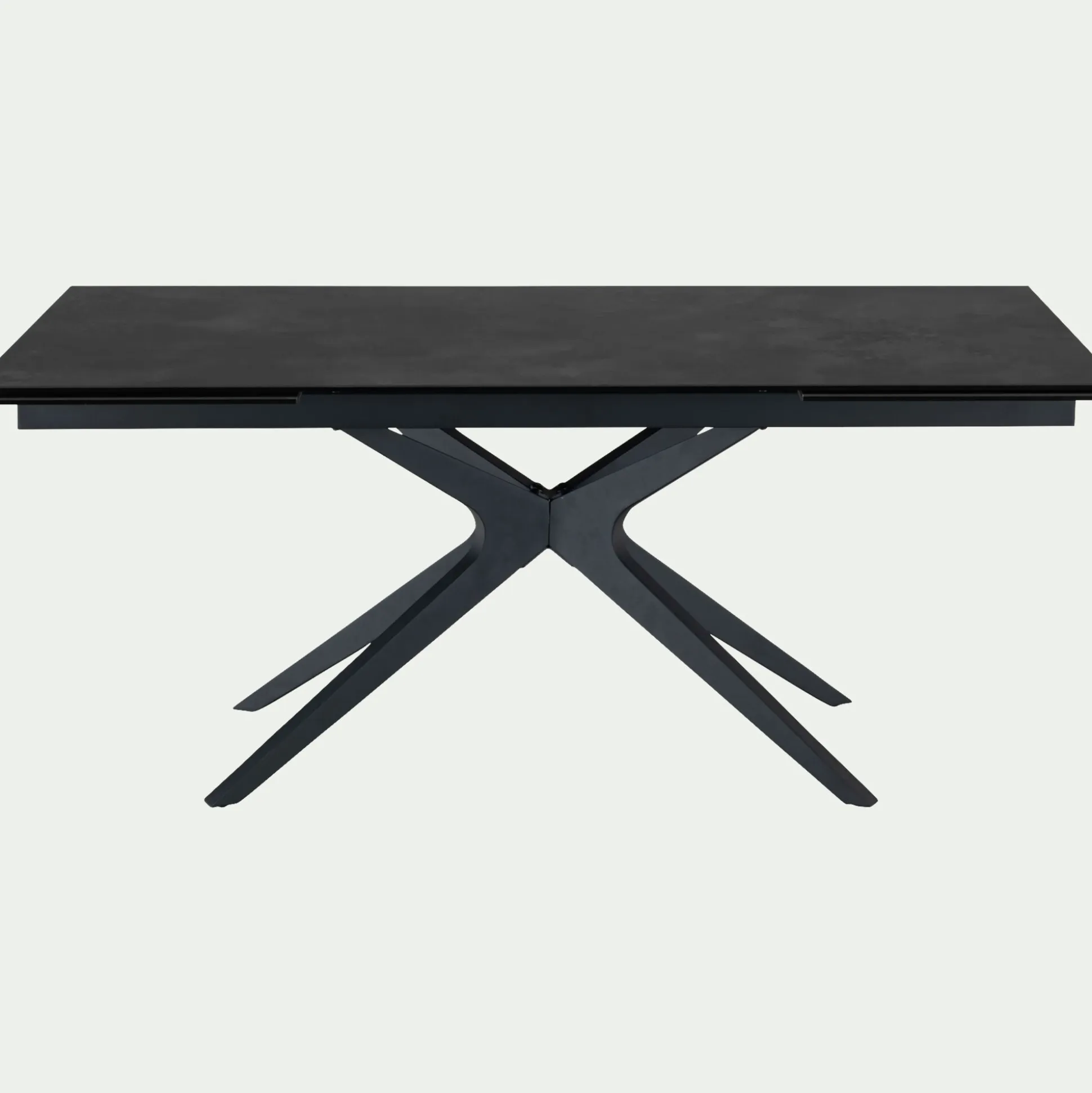 Table de repas extensible en céramique et métal - gris anthracite (10 à 12 places)