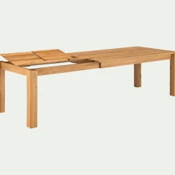 Table de repas extensible en chêne - bois clair (8 à 12 places)