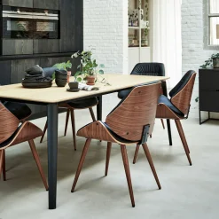 Table de repas extensible plaquée chêne - bois clair (8 à 12 places)