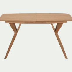 Table de repas extensible plaquée chêne - bois clair (6 à 8 places)