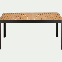 Table de repas jardin en aluminium et teck - bois clair (6 places)