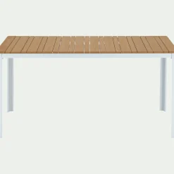 Table de repas jardin en aluminium et polywood- blanc (6 places)
