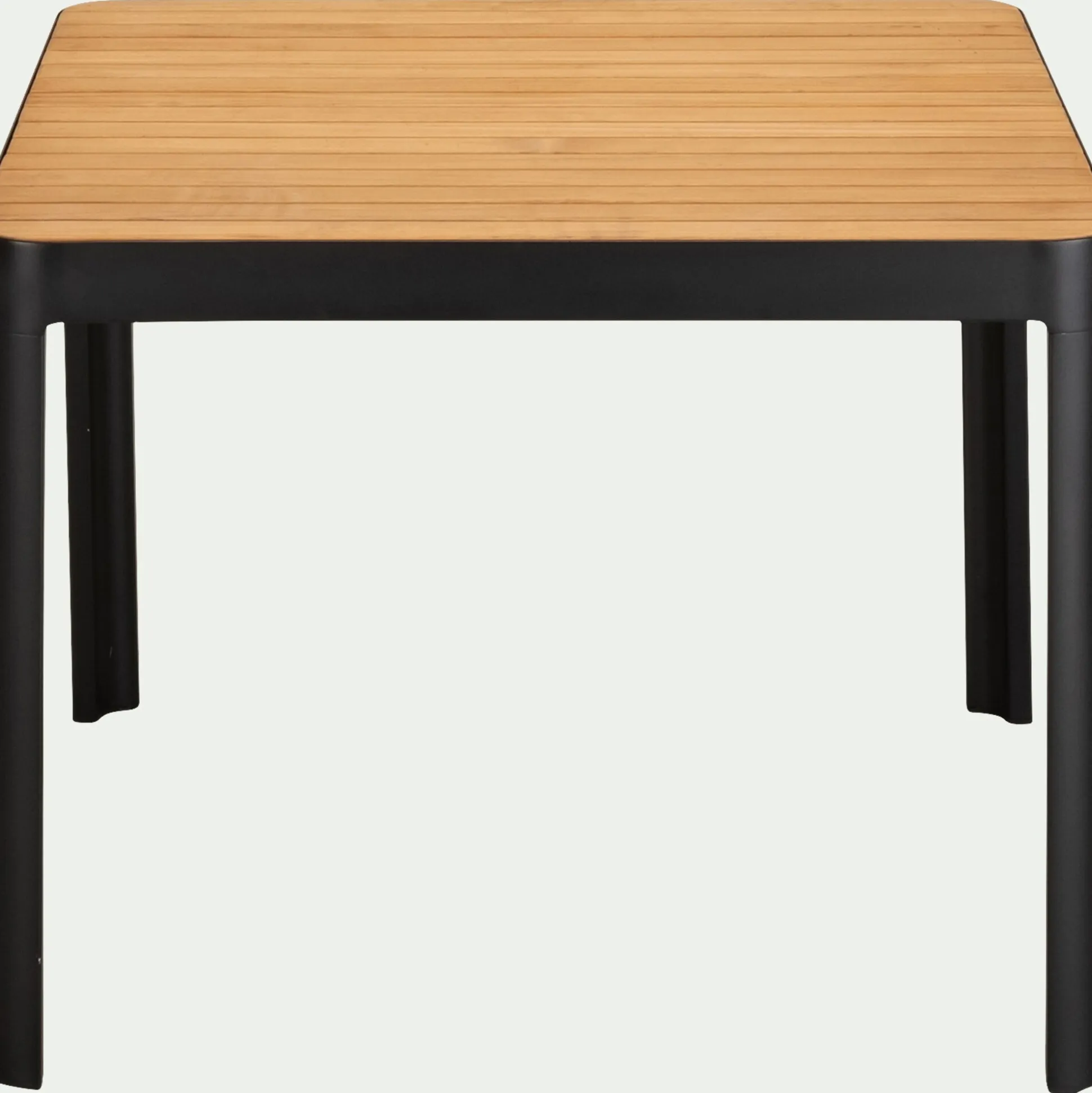 Table de repas jardin en aluminium et teck - bois clair (4 places )