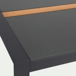 Table de repas jardin en duraboard et aluminium - noir (8 places)