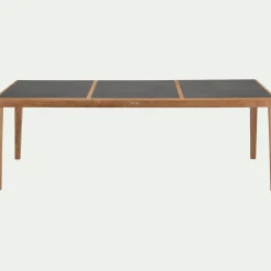 Table de repas jardin en teck massif - noir (8 places)