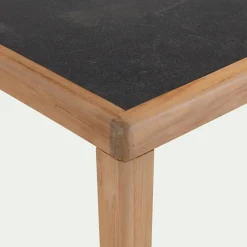 Table de repas jardin en teck massif - noir (8 places)
