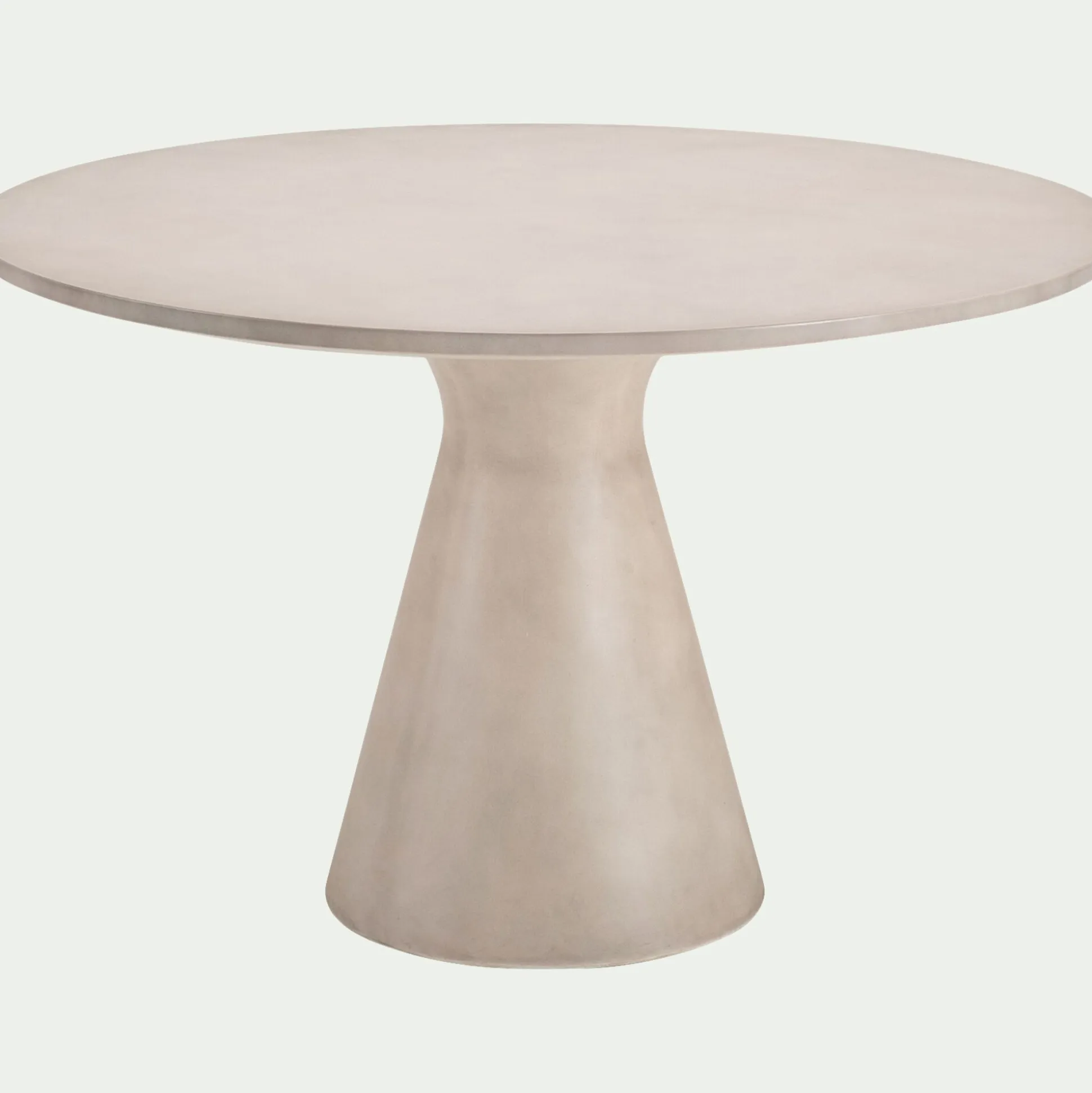 Table de repas jardin ronde en béton ciré - blanc (6 places)