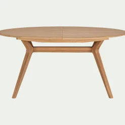 Table de repas ovale extensible bois massif - bois clair (6 à 8 places)