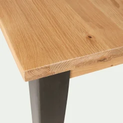Table de repas rectangulaire en chêne et acier - bois clair (10 places)
