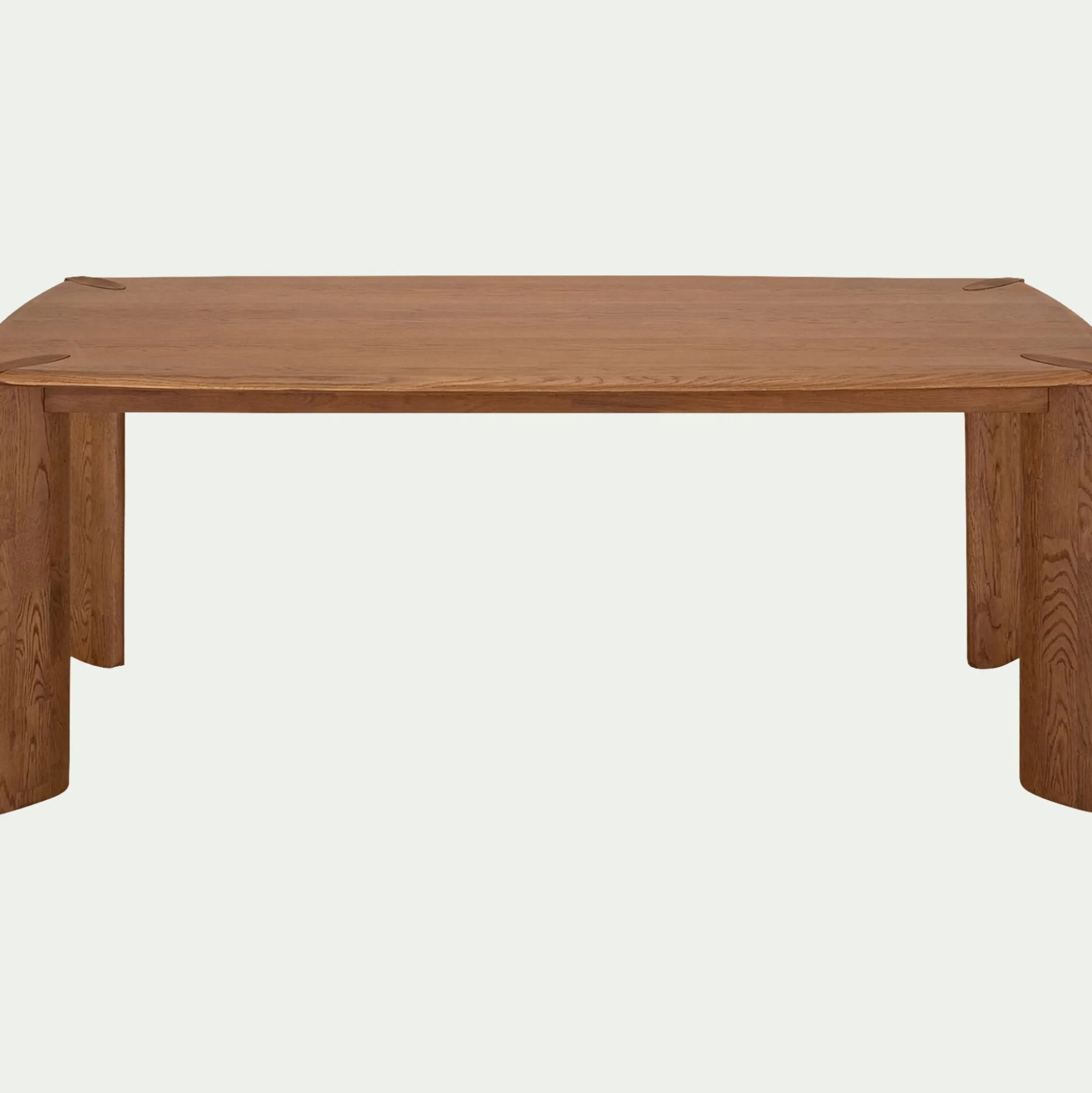 Table de repas rectangulaire en chêne massif - bois clair (8 places)