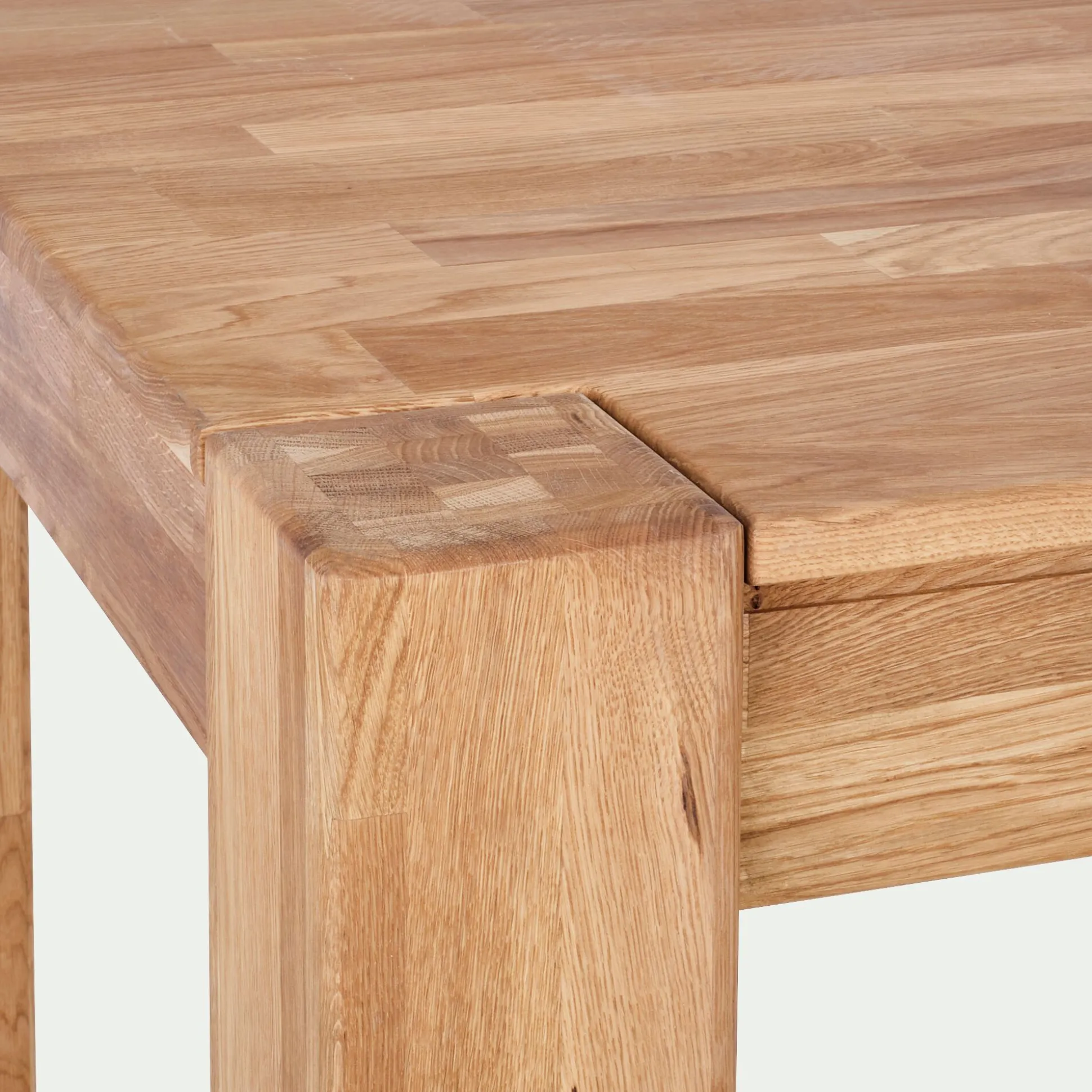 Table de repas rectangulaire en chêne huilé - bois clair (8 places)