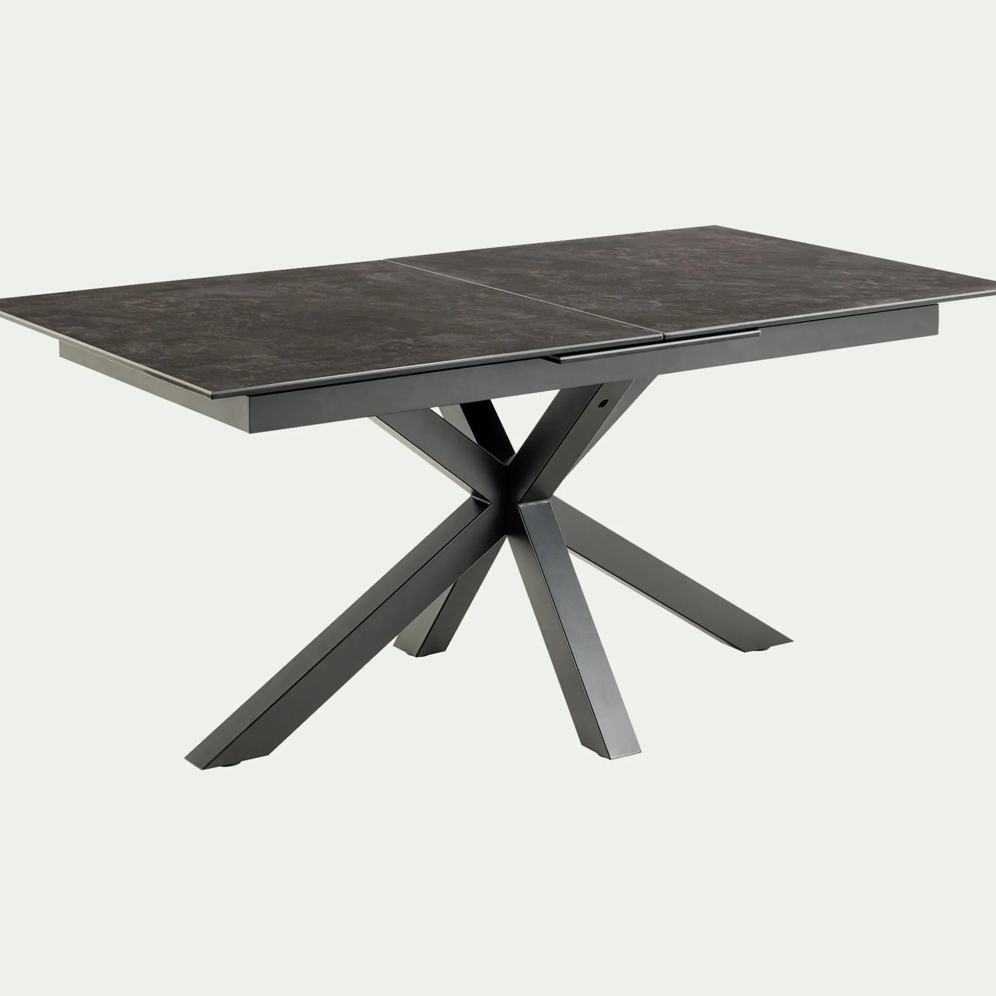 Table de repas rectangulaire extensible en céramique - noir (6 à 8 places)