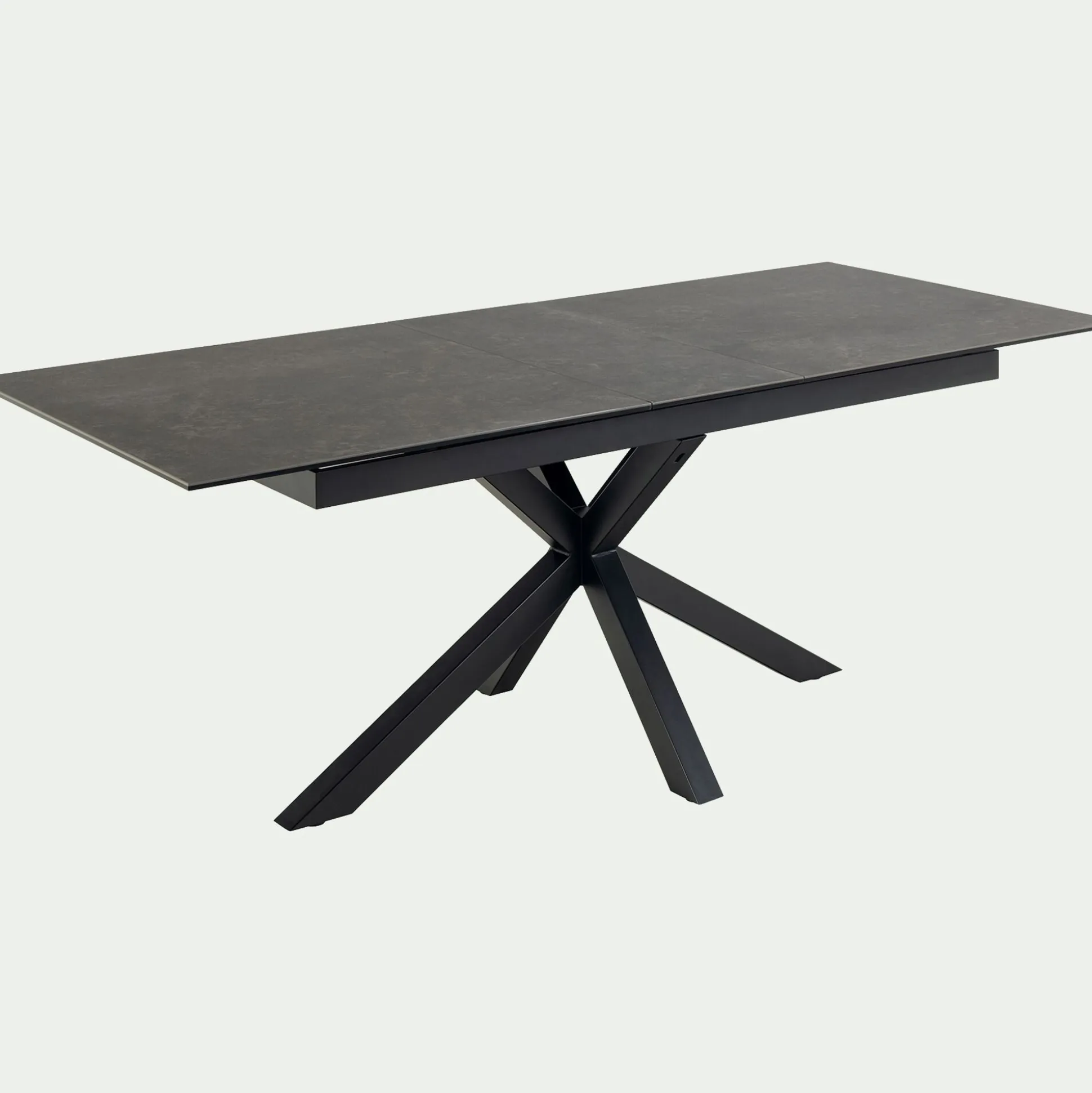 Table de repas rectangulaire extensible en céramique - noir (6 à 8 places)
