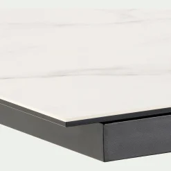 Table de repas rectangulaire extensible en céramique - blanc (6 à 8 places)