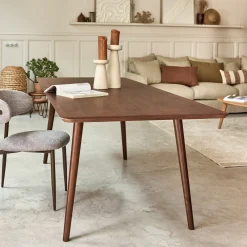 Table de repas rectangulaire extensible en bois - bois foncé (8 à 10 places)