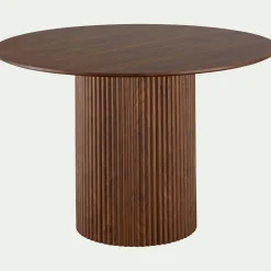 Table de repas ronde en bois - bois foncé (6 places)