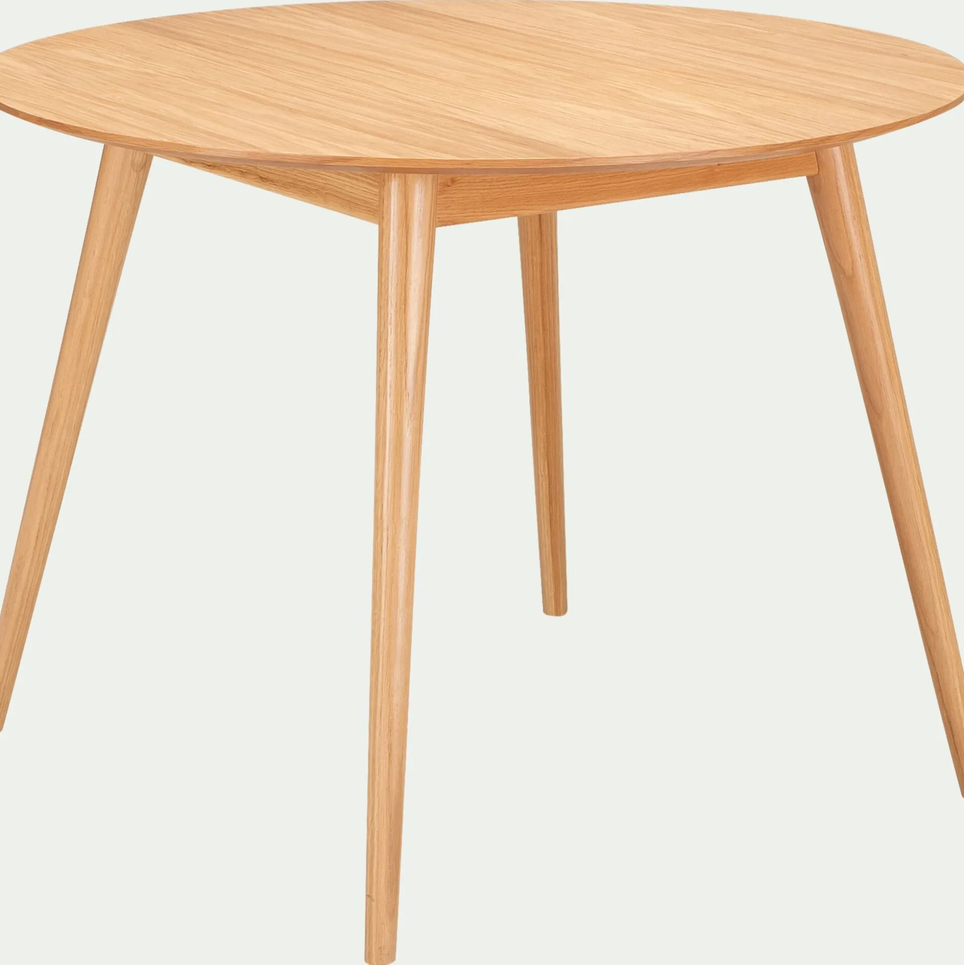 Table de repas ronde en bois de chêne - bois clair (4 places)