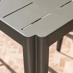 Table haute de jardin en acier - vert cèdre (2 places)