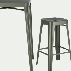 Table haute de jardin en acier - vert cèdre (2 places)