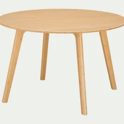 Table ronde en bambou massif - bois clair (6 places)