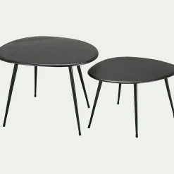 Tables gigognes en fonte d'aluminium - noir