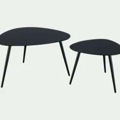 Tables gigognes en verre trempé - noir