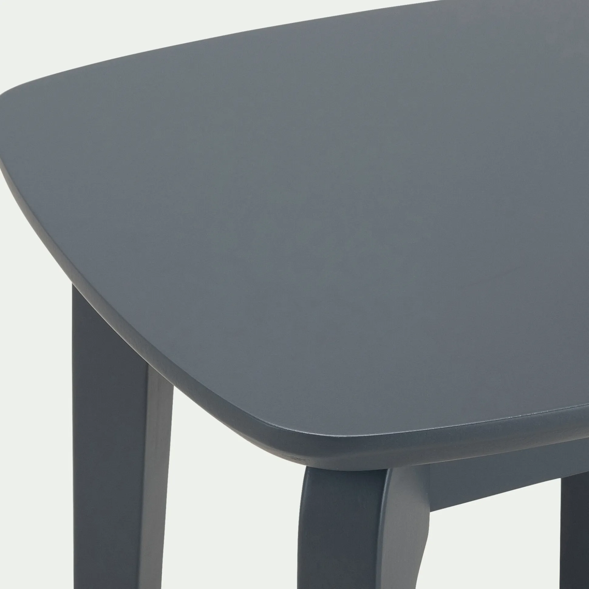 Tabouret bas en bois d'hévéa H45cm - gris restanque