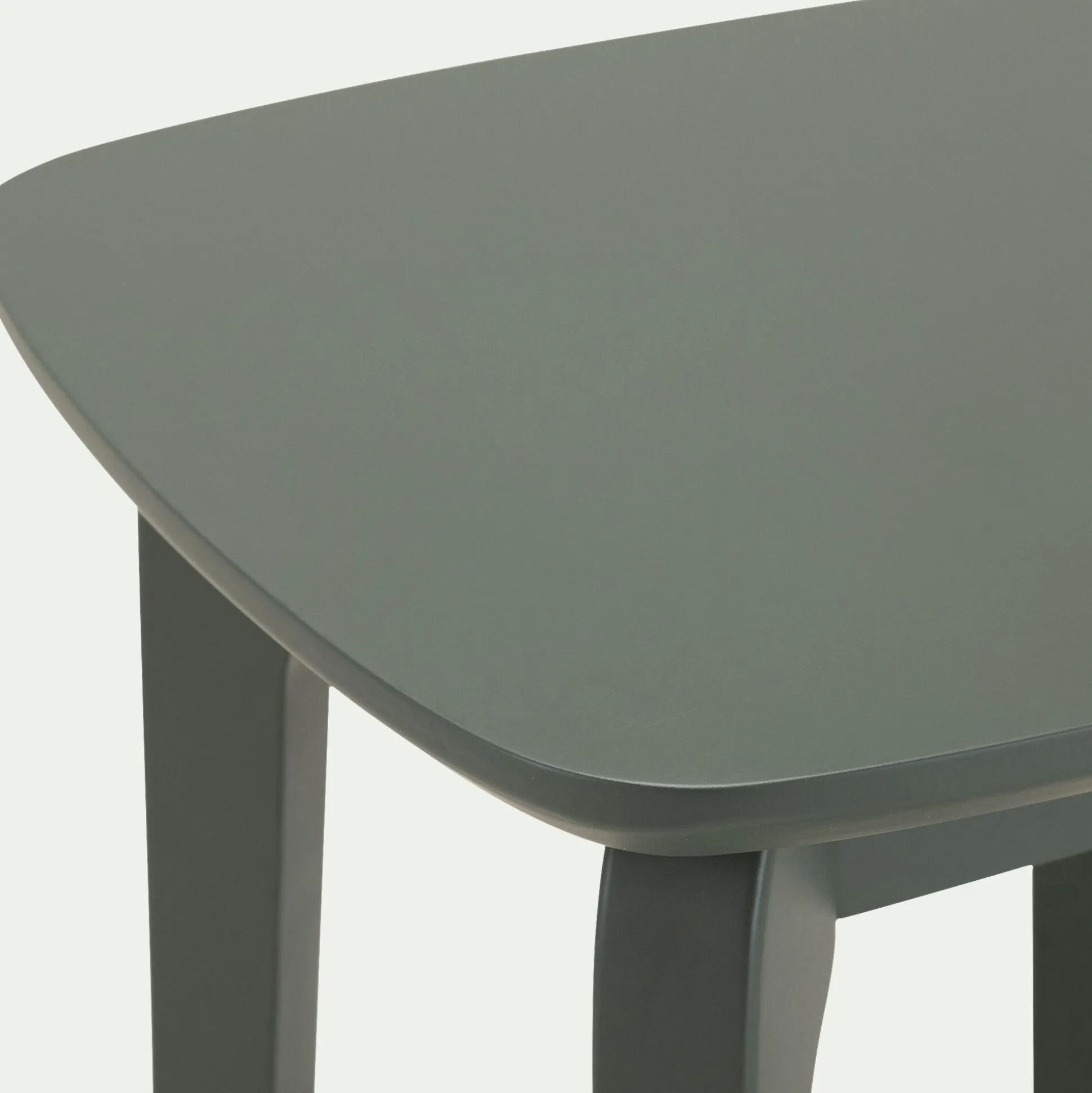 Tabouret bas en bois d'hévéa H45cm - vert cèdre