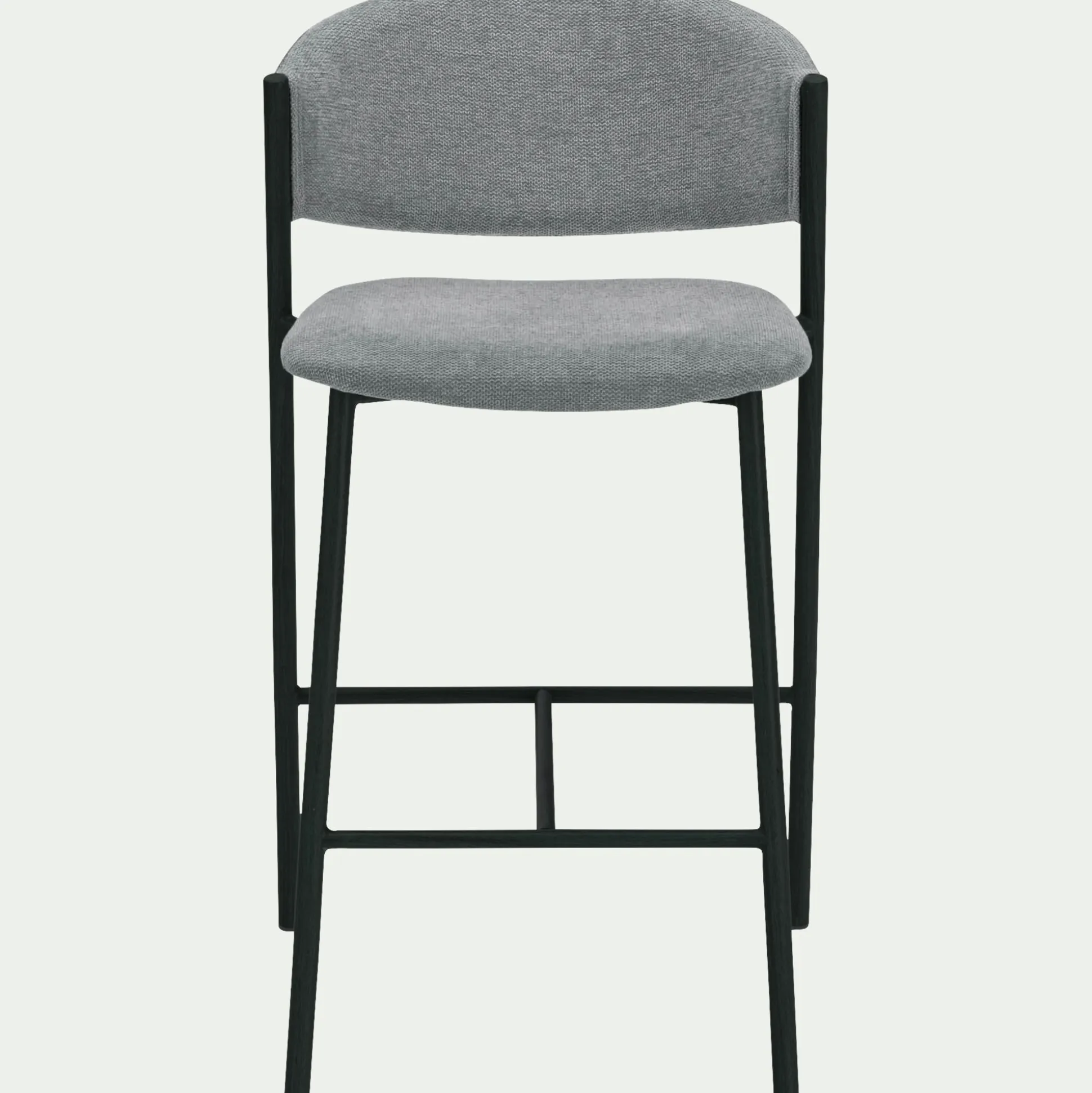Tabouret haut de repas en tissu H66cm - gris