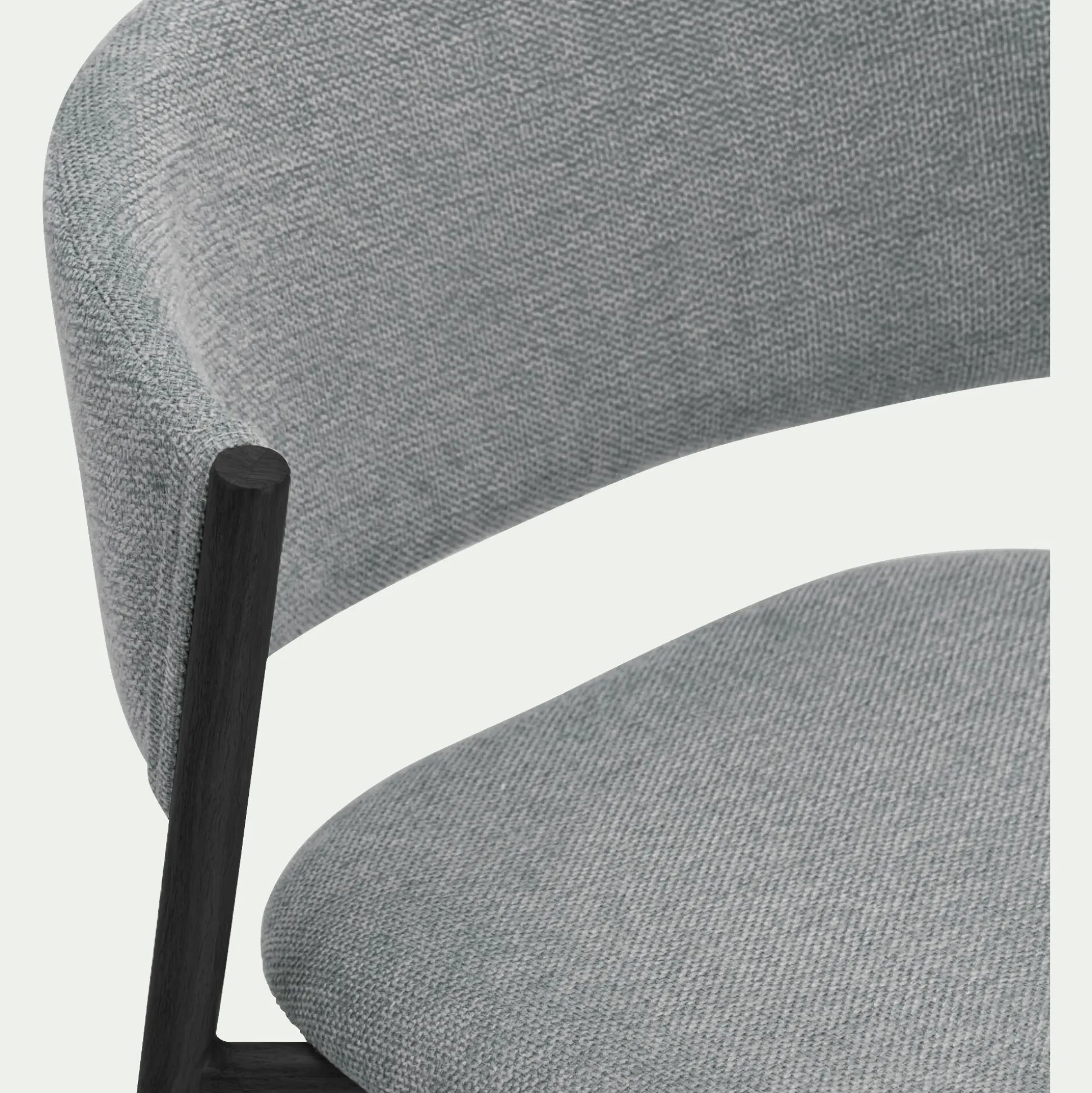 Tabouret haut de repas en tissu H66cm - gris
