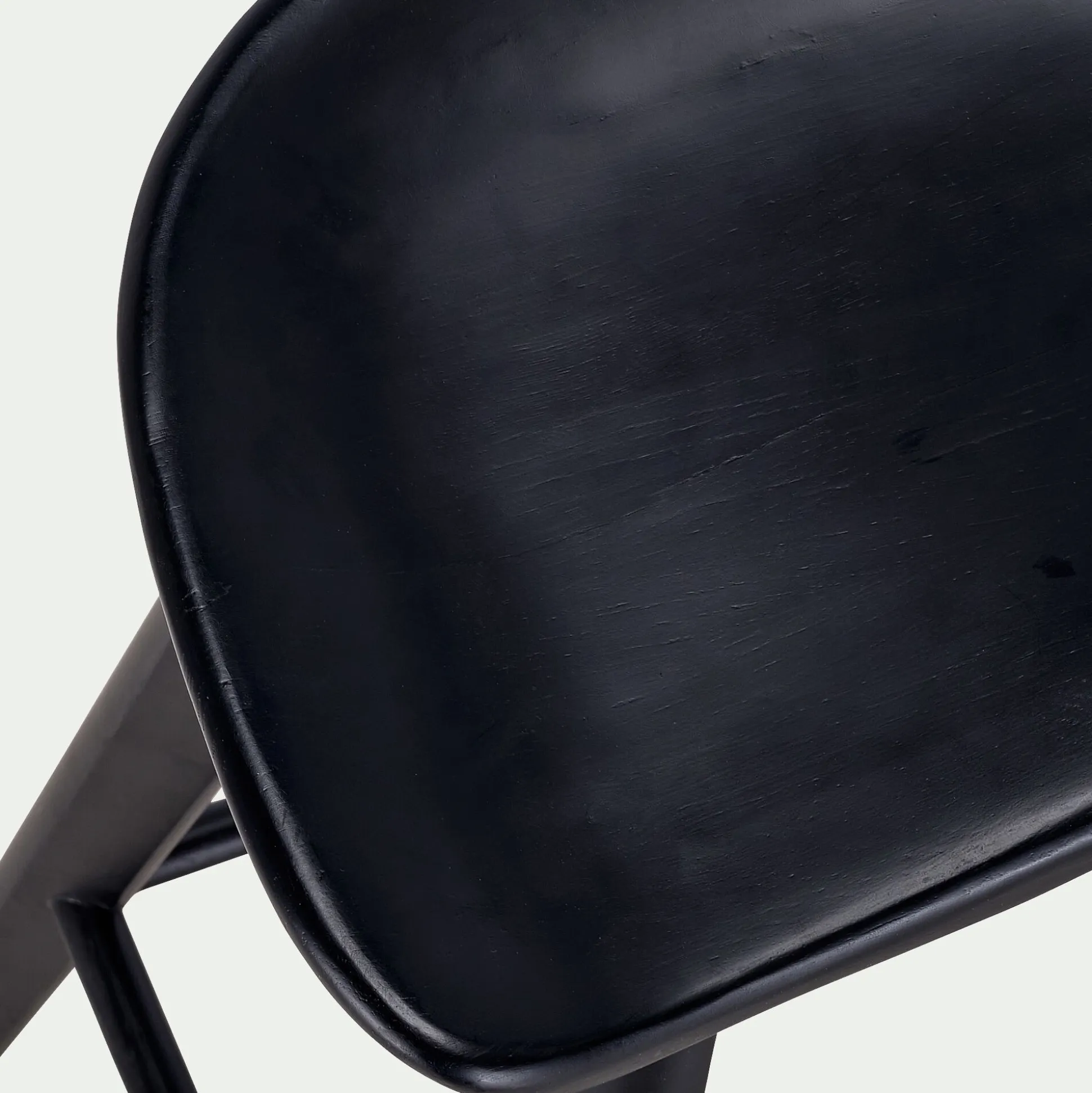 Tabouret haut en chêne massif H66cm - noir