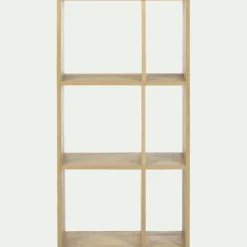 Étagère 6 cases en chêne - bois clair