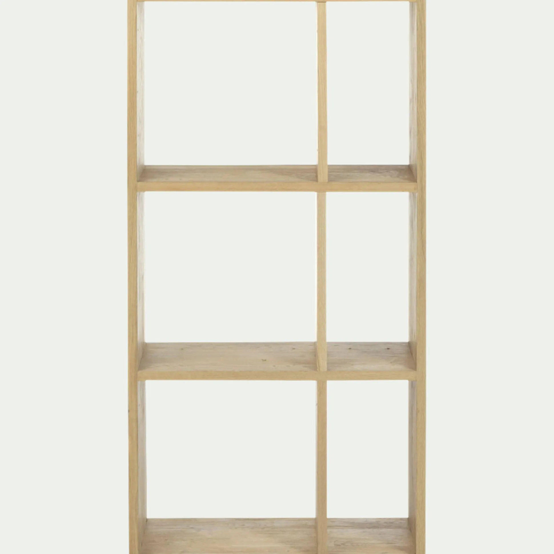 Étagère 6 cases en chêne - bois clair