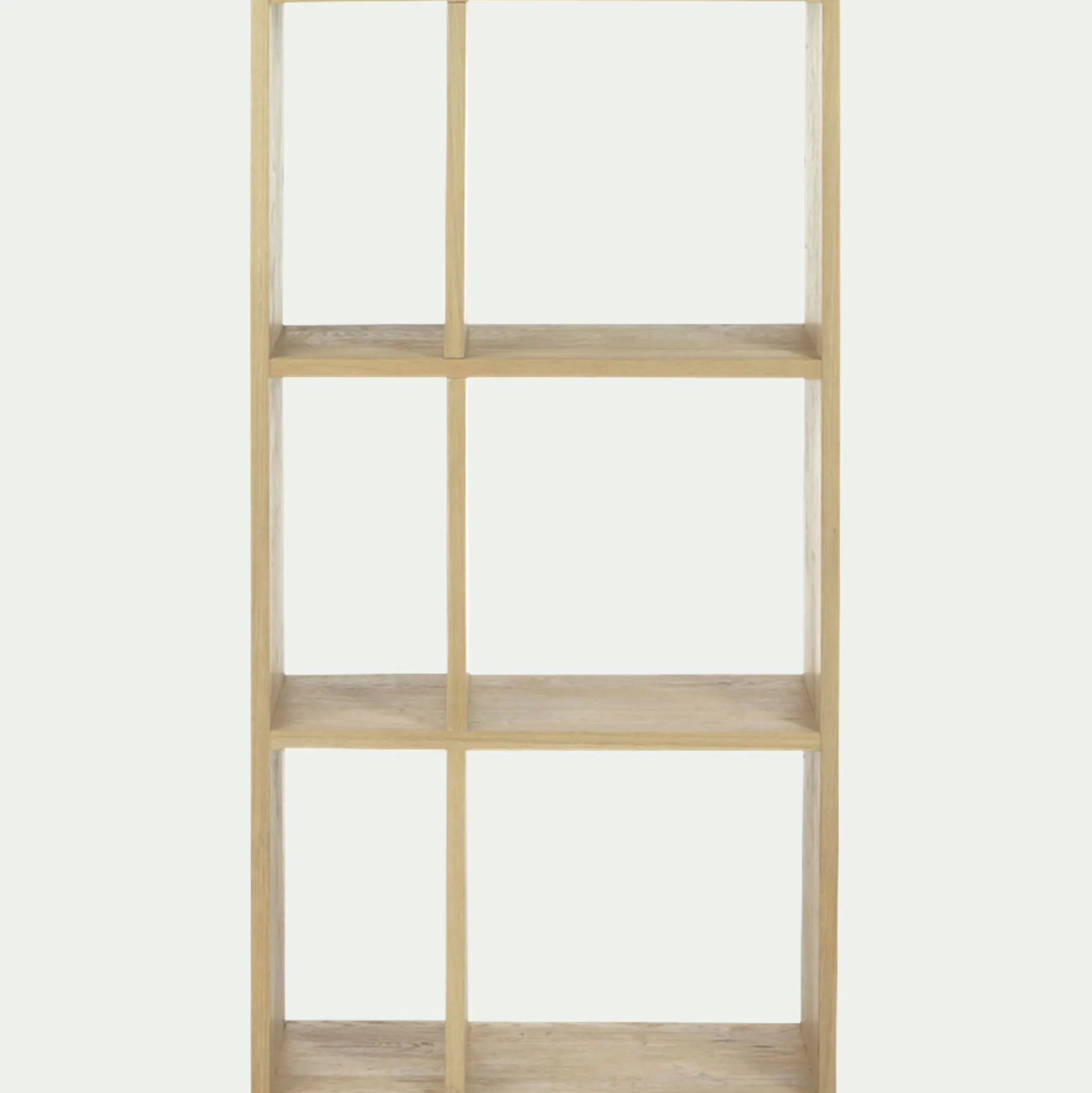 Étagère 6 cases en chêne - bois clair