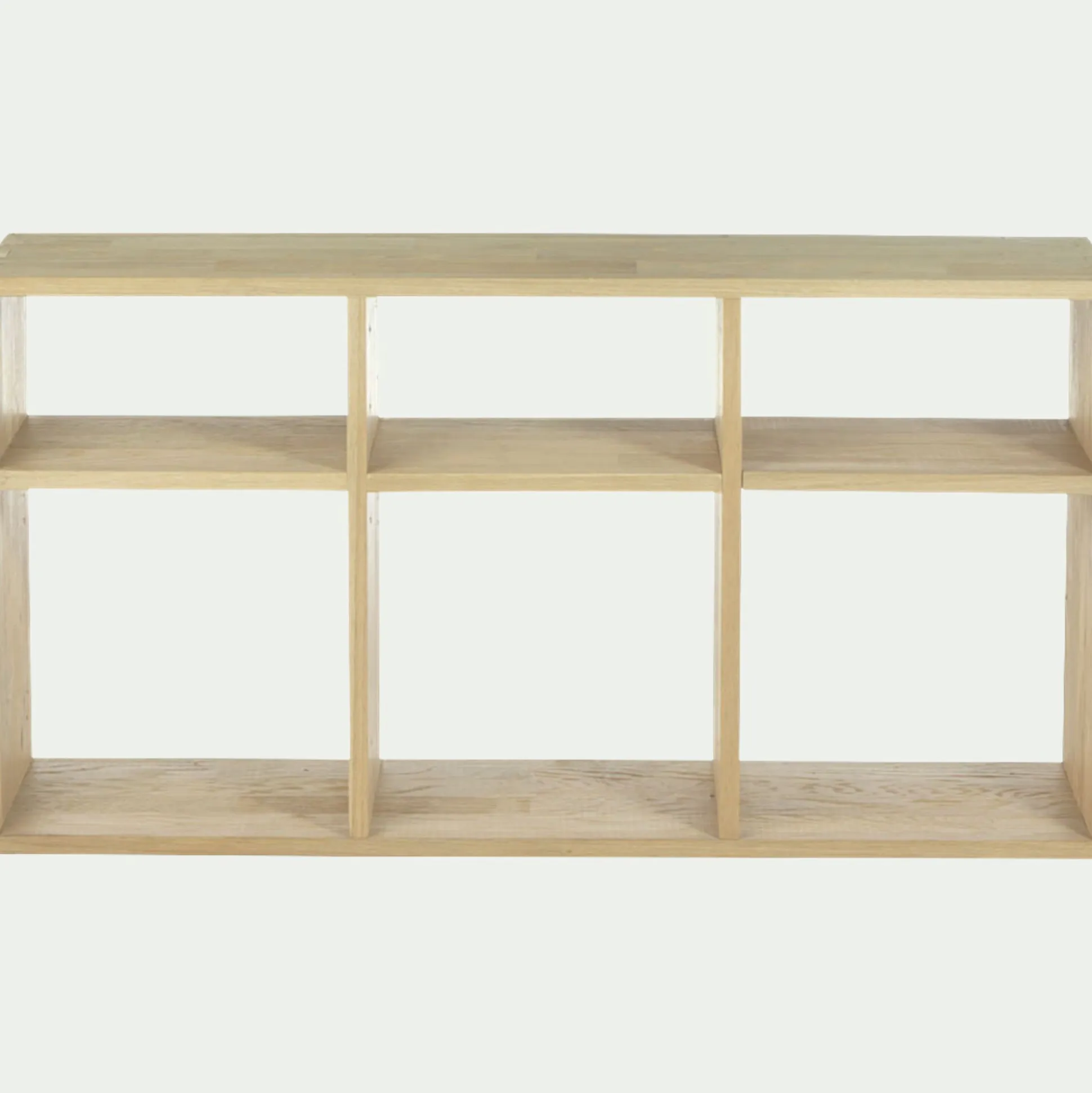 Étagère 6 cases en chêne - bois clair