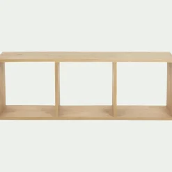 Étagère 3 cases en chêne - bois clair